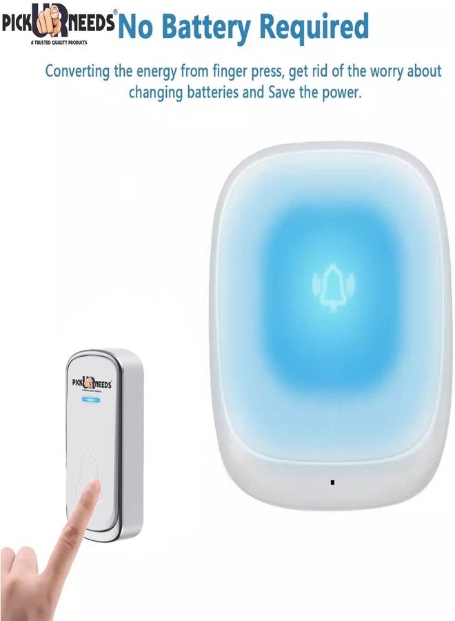 اختر احتياجاتك جرس باب لاسلكي منزلي مزود بجهاز تحكم عن بعد، نغمات رنين قابلة للتعديل بسهولة، مؤشر LED، 4 مستويات للصوت. - Image 5